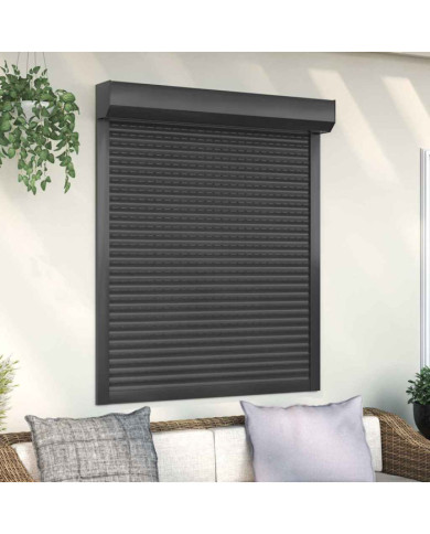 Volet roulant aluminium 110x130 cm anthracite | Mobilier & Déco