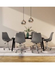 Chaises pivotantes à manger lot de 6 Gris clair Tissu | Mobilier & Déco