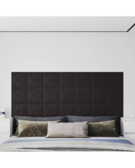 Panneaux muraux 12 pcs Noir 30x30 cm Similicuir 1,08 m² | Mobilier & Déco