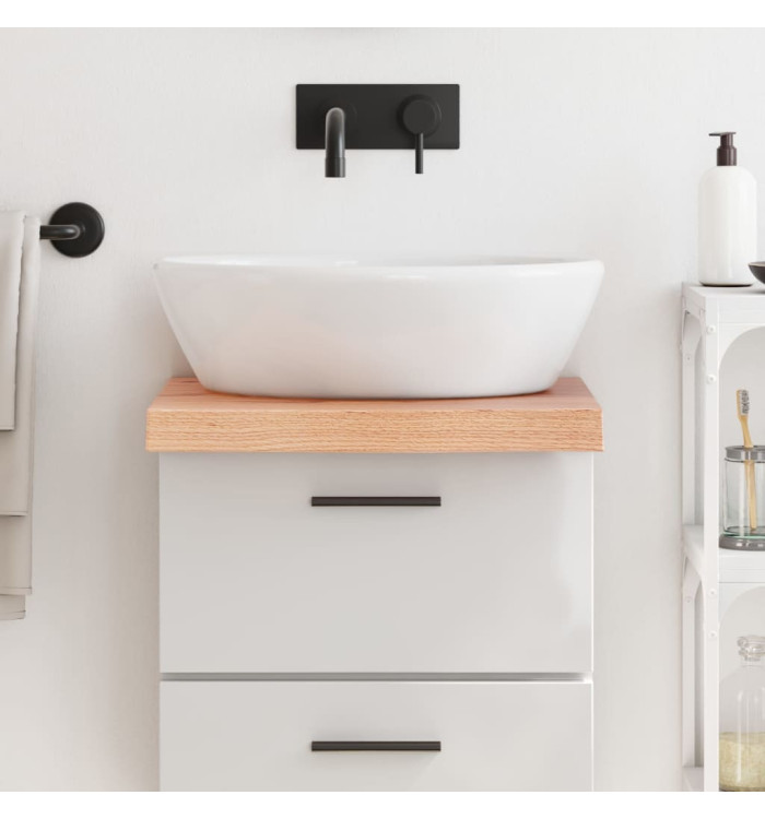 Comptoir de salle de bain marron 40x50x(2-6) cm bois traité | Mobilier & Déco