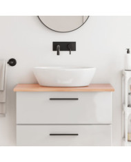 Comptoir de salle de bain marron clair 80x50x2 cm bois traité | Mobilier & Déco
