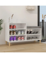 Armoire à chaussure Blanc brillant 102x36x60 cm Bois ingénierie | Mobilier & Déco