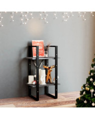 Bibliothèque à 2 niveaux Gris 40x30x70 cm Bois de pin massif | Mobilier & Déco