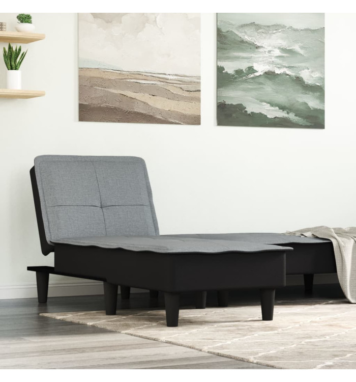 Chaise longue gris clair tissu | Mobilier & Déco