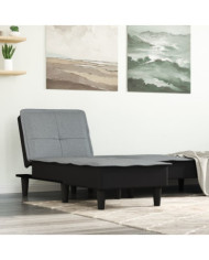 Chaise longue gris clair tissu | Mobilier & Déco