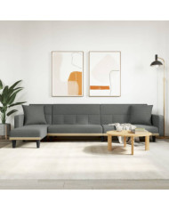 Canapé-lit en forme de L gris foncé 275x140x70 cm tissu | Mobilier & Déco