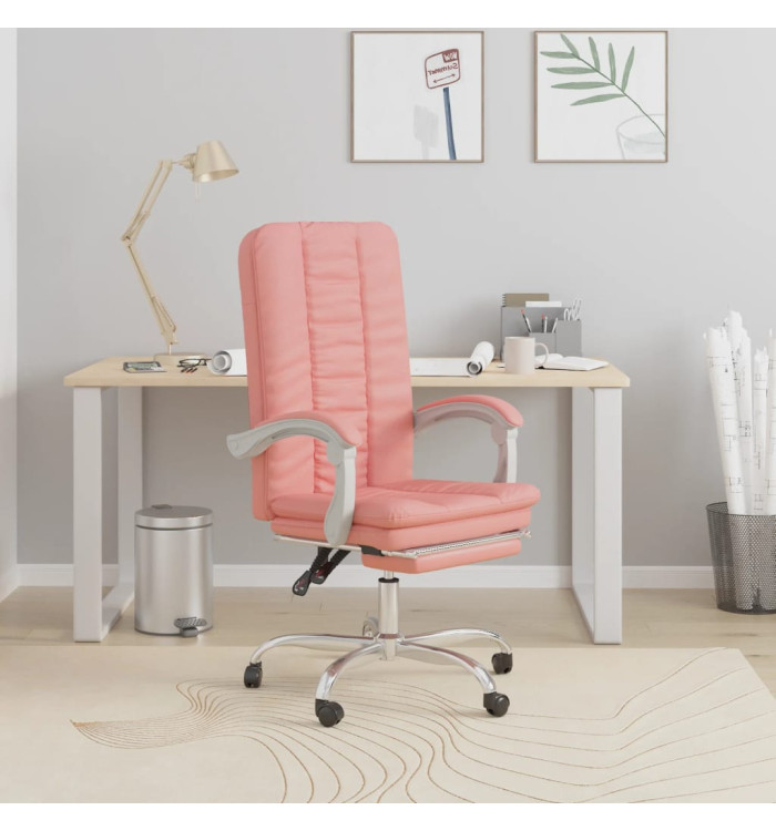Fauteuil inclinable de bureau Rose Similicuir | Mobilier & Déco
