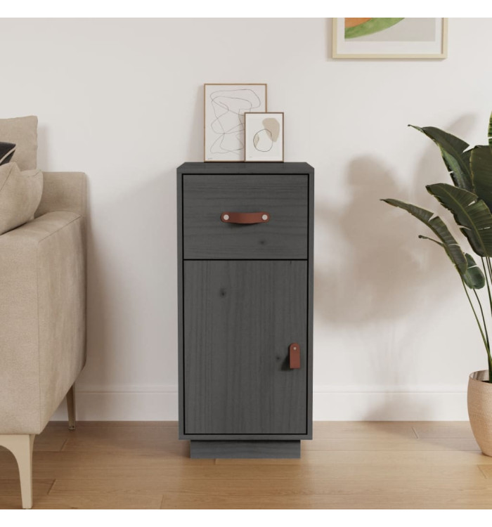 Buffet Gris 34x40x75 cm Bois massif de pin | Mobilier & Déco