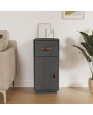 Buffet Gris 34x40x75 cm Bois massif de pin | Mobilier & Déco