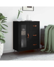 Buffet noir 69,5x34x90 cm bois d'ingénierie | Mobilier & Déco