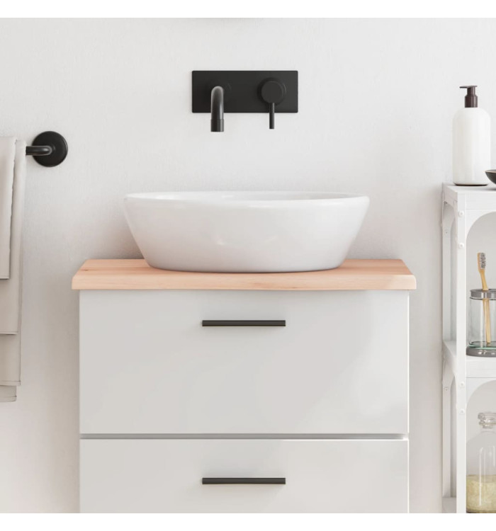 Comptoir de salle de bain 60x40x2 cm bois massif non traité | Mobilier & Déco
