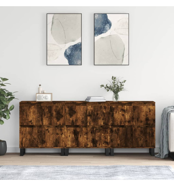 Buffets 3 pcs Chêne fumé Bois d'ingénierie | Mobilier & Déco