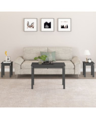 Tables gigognes 3 pcs Gris Bois de pin massif | Mobilier & Déco