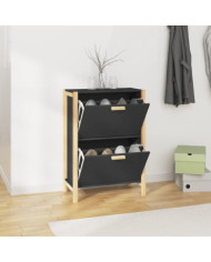 Armoire à chaussures Noir 57,5x33x80 cm Bois d'ingénierie | Mobilier & Déco