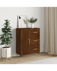 Buffet chêne marron 69,5x34x90 cm bois d'ingénierie | Mobilier & Déco