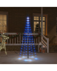 Sapin de Noël sur mât de drapeau 108 LED Bleues 180 cm | Mobilier & Déco