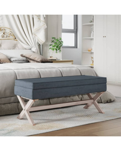Tabouret de rangement Gris foncé 110x45x49 cm Velours | Mobilier & Déco