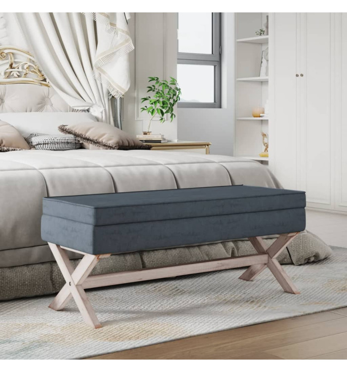 Tabouret de rangement Gris foncé 110x45x49 cm Velours | Mobilier & Déco