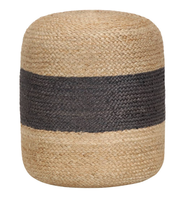 Pouf fait à la main Gris foncé 40 x 45 cm Jute | Mobilier & Déco