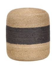 Pouf fait à la main Gris foncé 40 x 45 cm Jute | Mobilier & Déco