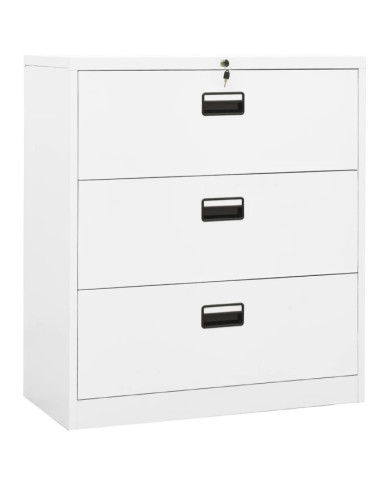Classeur Blanc 90x46x103 cm Acier | Mobilier & Déco