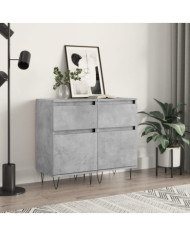 Buffets 2 pcs gris béton 40x35x70 cm bois d'ingénierie | Mobilier & Déco