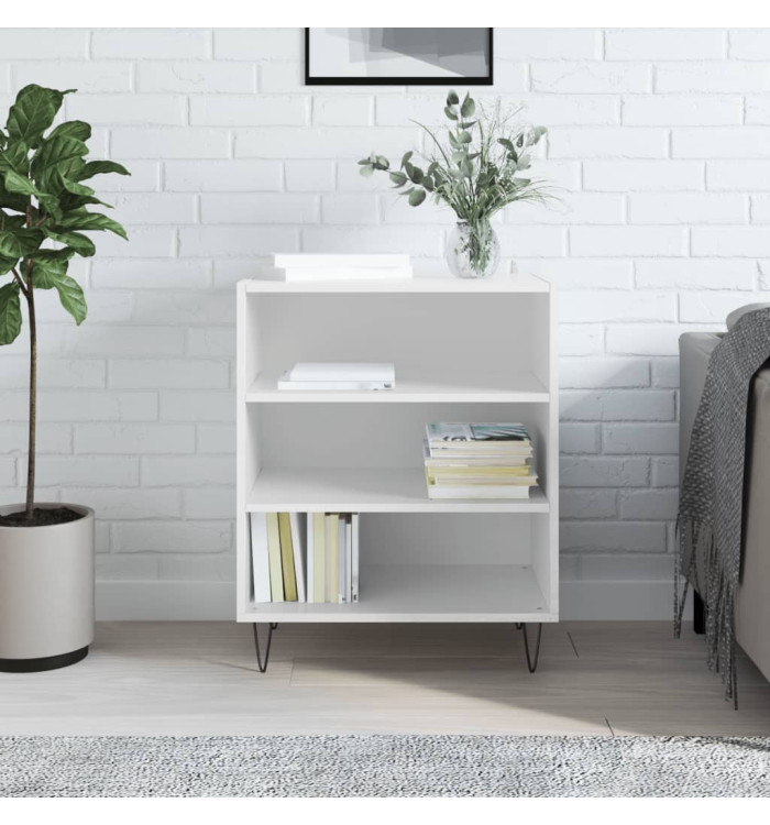 Buffet blanc brillant 57x35x70 cm bois d'ingénierie | Mobilier & Déco