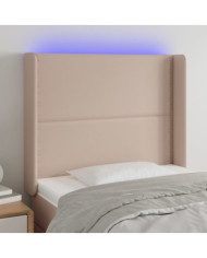 Tête de lit à LED Cappuccino 83x16x118/128 cm Similicuir | Mobilier & Déco