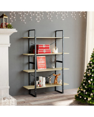 Bibliothèque à 4 niveaux chêne sonoma bois d'ingénierie | Mobilier & Déco