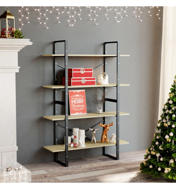 Bibliothèque à 4 niveaux chêne sonoma bois d'ingénierie | Mobilier & Déco