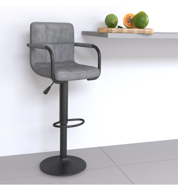 Tabouret de bar Gris clair Velours | Mobilier & Déco