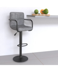 Tabouret de bar Gris clair Velours | Mobilier & Déco