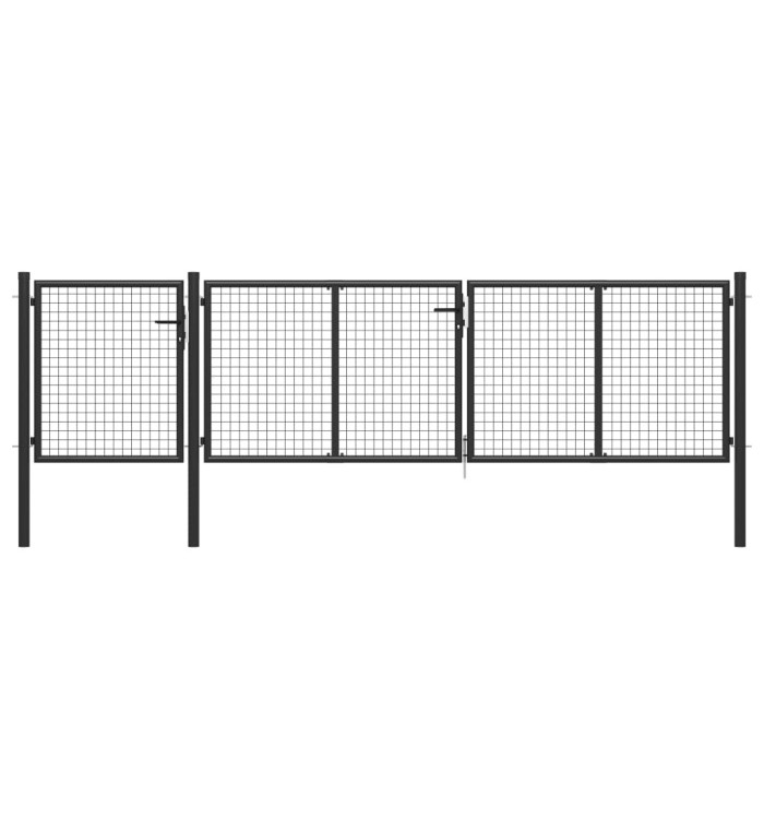 Portail de jardin Acier 400 x 100 cm Anthracite | Mobilier & Déco