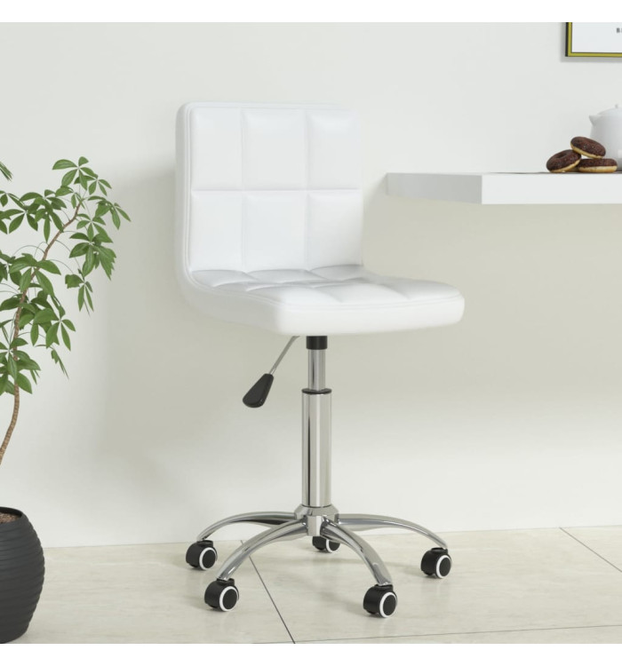 Chaise de bureau pivotante Blanc Similicuir | Mobilier & Déco