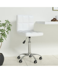 Chaise de bureau pivotante Blanc Similicuir | Mobilier & Déco
