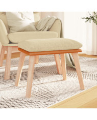 Repose-pied Crème 45x29,5x35 cm Tissu et similicuir | Mobilier & Déco