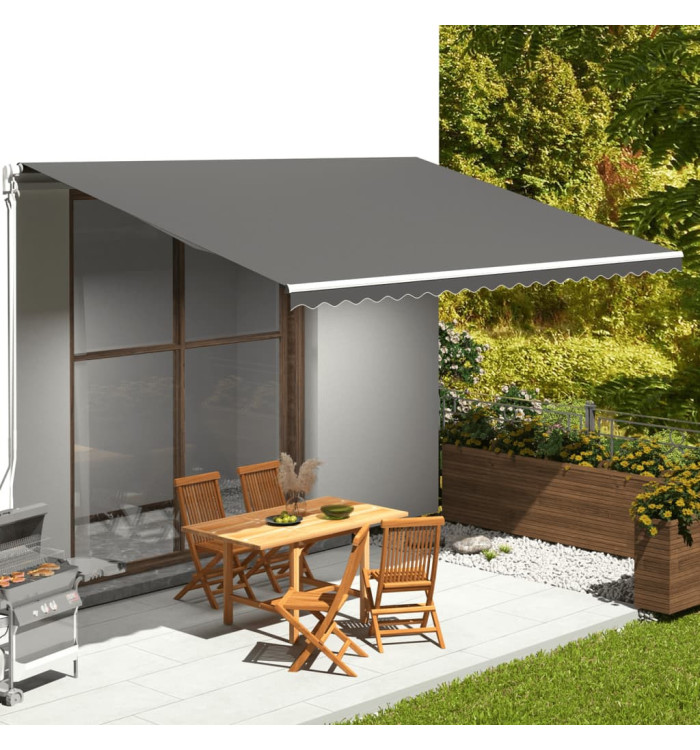 Tissu de remplacement pour auvent Anthracite 5x3,5 m | Mobilier & Déco