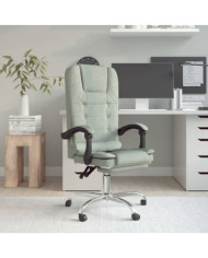 Fauteuil de massage inclinable de bureau Gris clair Velours | Mobilier & Déco