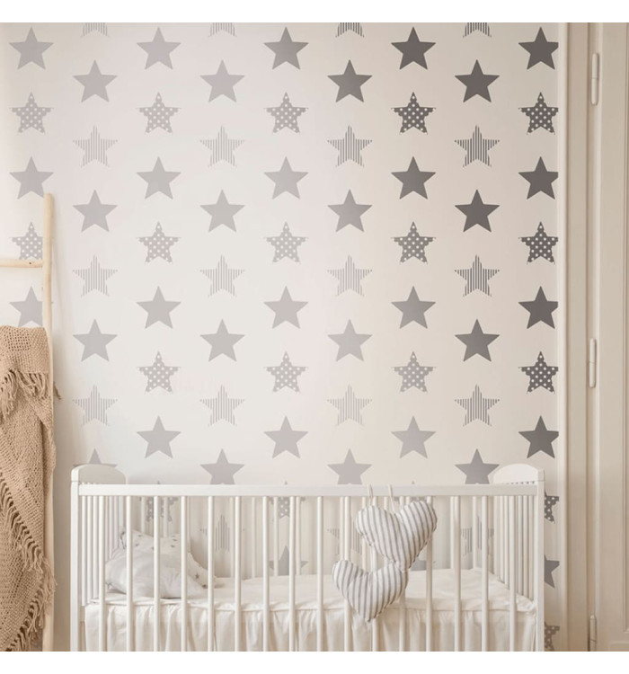 Noordwand Papier peint Kids @ Home Superstar Argenté et blanc | Mobilier & Déco