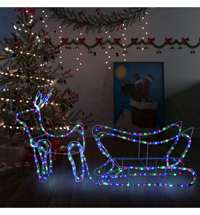 Décoration de Noël d'extérieur Renne et traîneau 252 LED | Mobilier & Déco