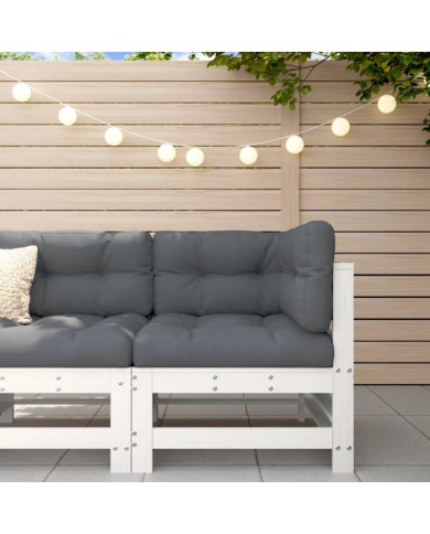 Canapé d'angle avec coussins blanc bois de pin solide | Mobilier & Déco