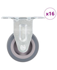 16 pcs Roulettes fixes 50 mm | Mobilier & Déco