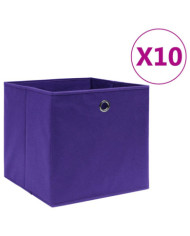 Boîtes de rangement 10 pcs Tissu intissé 28x28x28 cm Violet | Mobilier & Déco