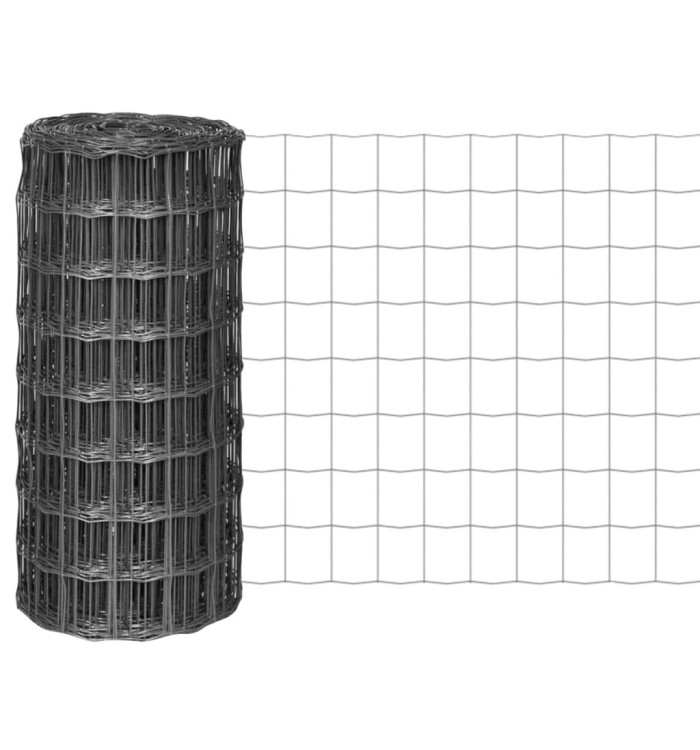Clôture euro Acier 25 x 0,8 m Gris | Mobilier & Déco