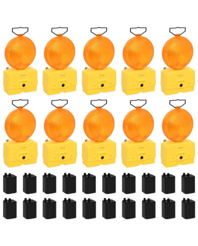 Lampes de chantier 10 pcs avec piles 18x8x37 cm | Mobilier & Déco