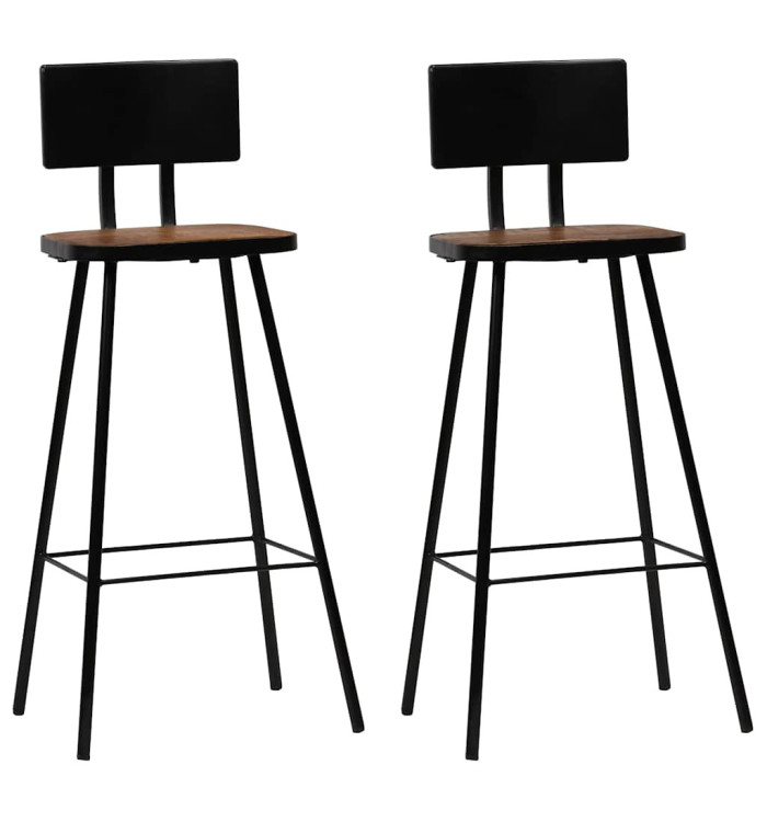 Tabourets de bar lot de 2 bois massif de récupération | Mobilier & Déco