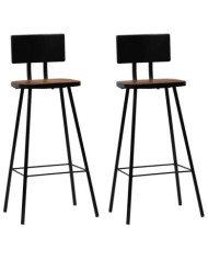 Tabourets de bar lot de 2 bois massif de récupération | Mobilier & Déco