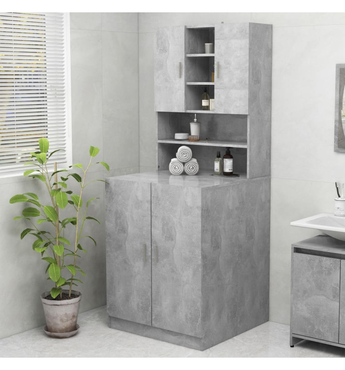 Meuble pour machine à laver Gris béton 70,5x25,5x90 cm | Mobilier & Déco