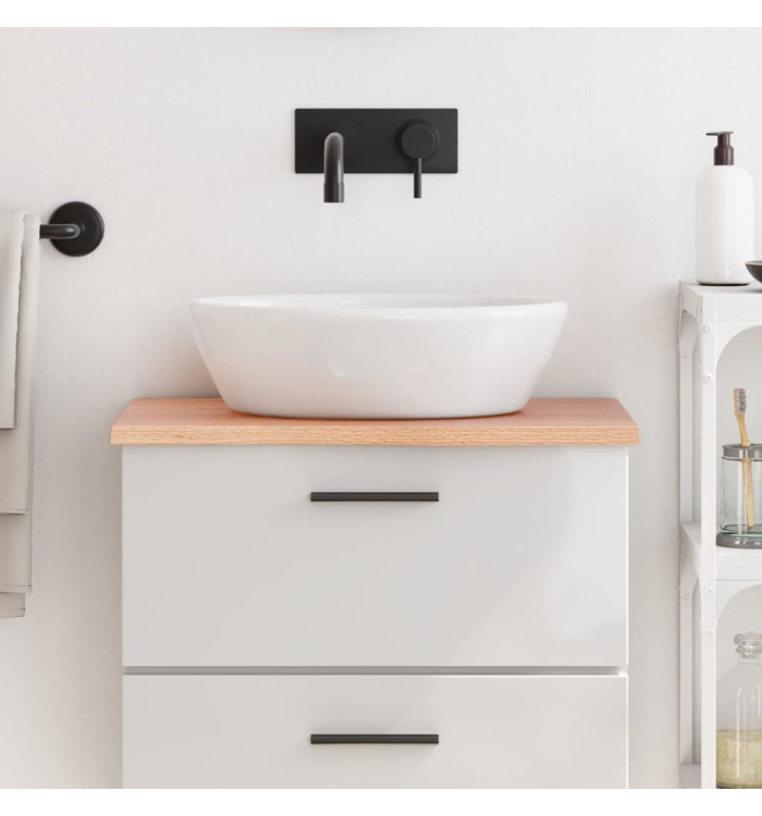 Comptoir de salle de bain marron clair 60x40x2 cm bois traité | Mobilier & Déco