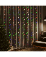 Rideaux lumineux à LED 3x3 m 300 LED Multicolore 8 fonctions | Mobilier & Déco